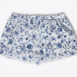 Haute Hippie White Top with Blue Floral Print